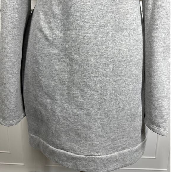 Michael Costello x Revolve Cold Shoulder Mini Dress Gray Designer Sweatshirt M - Picture 11 of 16